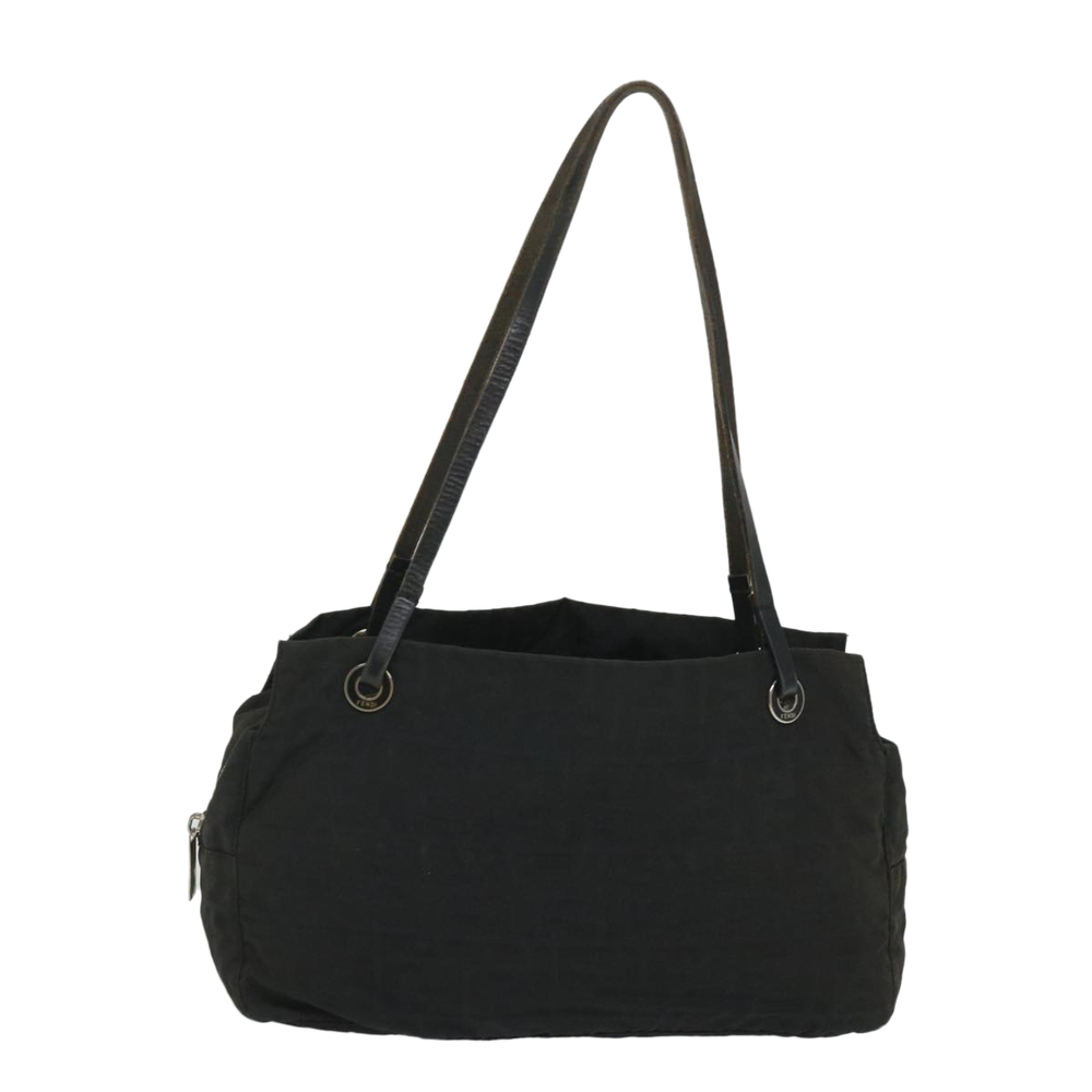 FENDI Zucca Canvas Hand Bag Nylon Black Auth 58064 - Picture 13 of 16